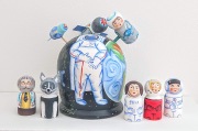 ニキーチン工房作 「宇宙旅行」ドーム型マトリョーシカ(S)　8+1ピース★ /10.5cm