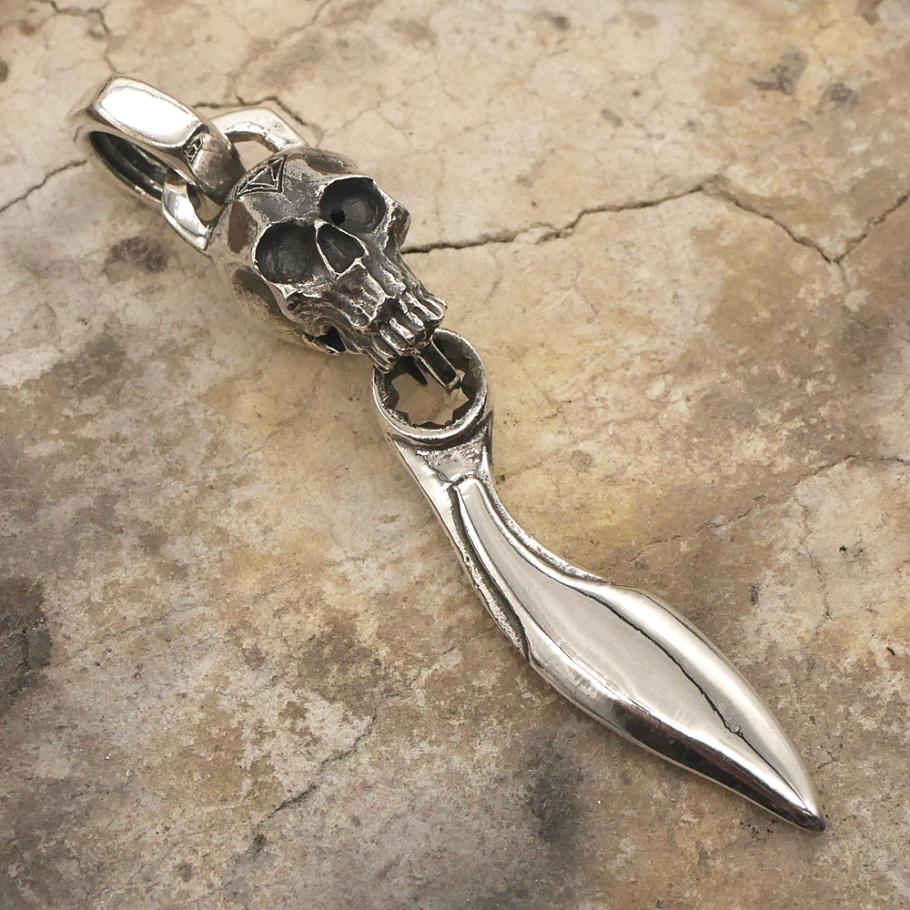 TOOL925 スカル×フック シルバーペンダントトップ skull × hook silver 