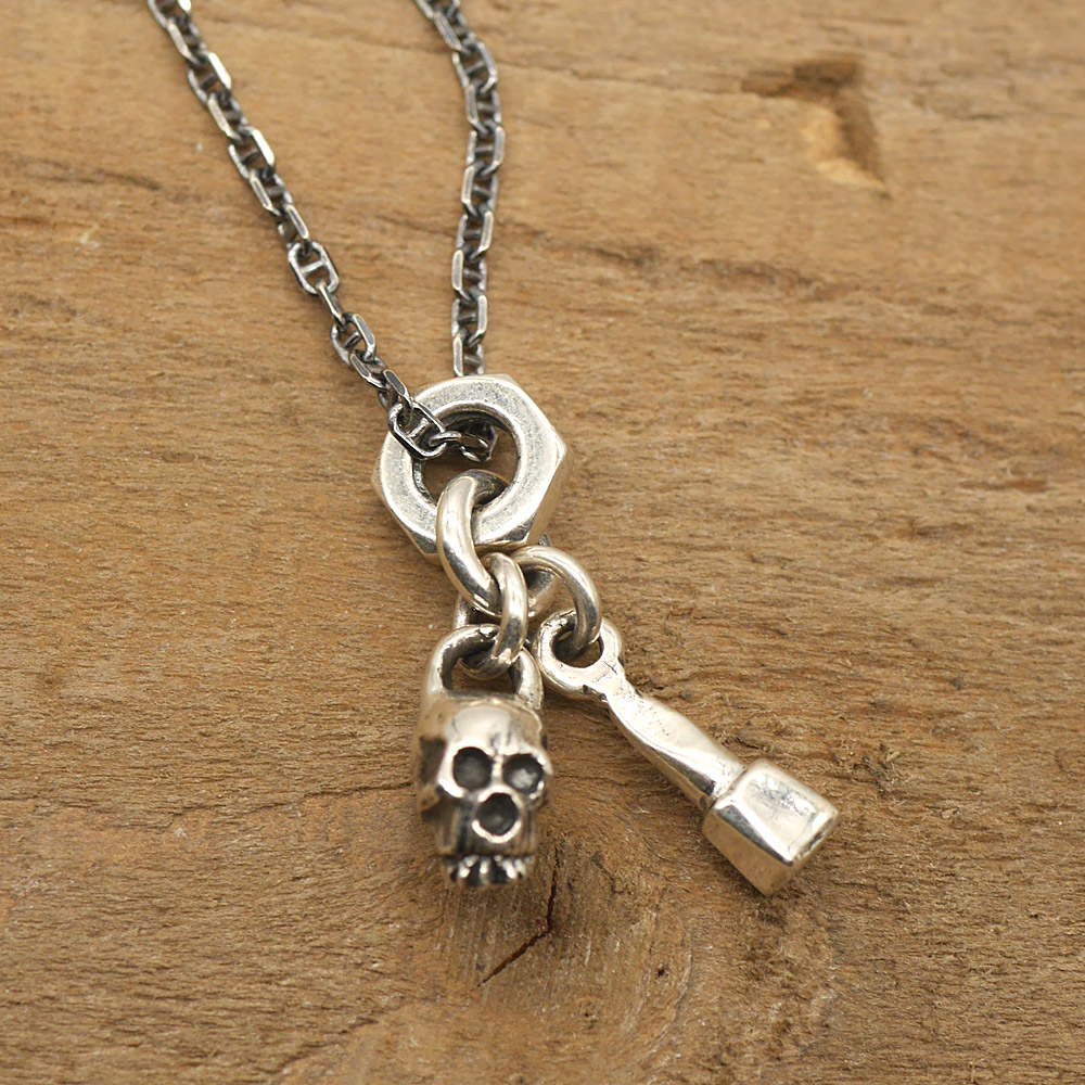 TOOL925 スカル×工具×道具 シルバーチャームブレスレット skull × tool  