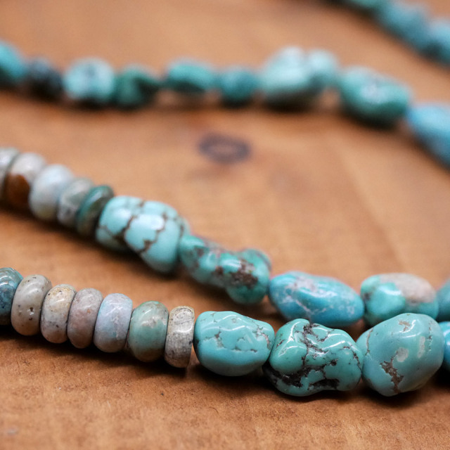 RYOKU　ターコイズ×シルバートップ　ターコイズビーズ　天然石ネックレス1点モノ