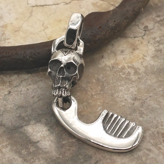 tool925 スカル×コーム　シルバーペンダント トップ