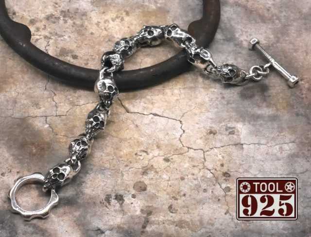 TOOL925 スカル×ボルト　シルバーブレスレット