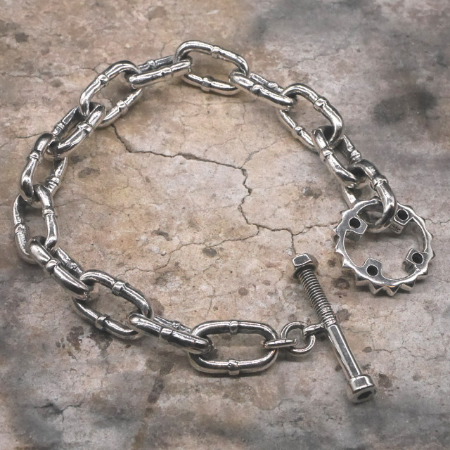 TOOL925 ギヤ×工具　シルバーチェーンブレスレット