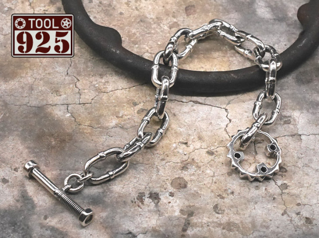 TOOL925 スカル×ボルト　シルバーブレスレット
