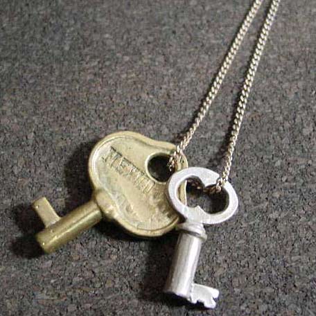 シルバー×真鍮2連ペンダント