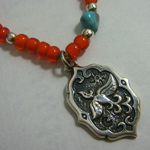 革ひも付きシルバーペンダント