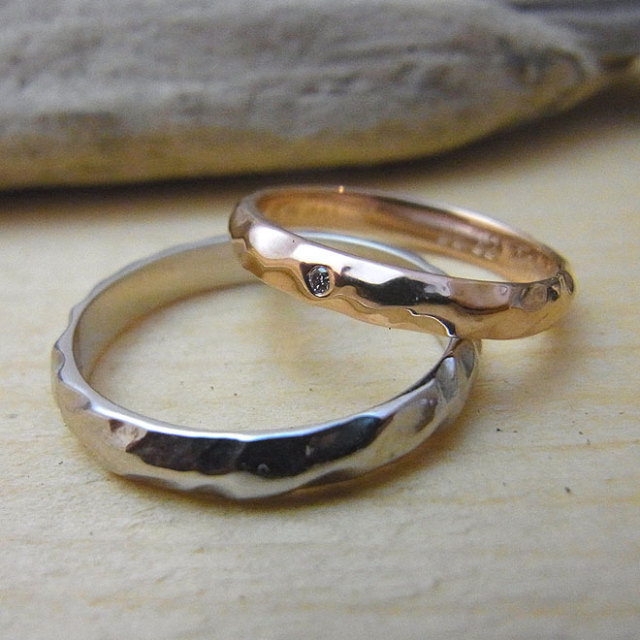 オーダーメイドマリッジリング　【K10 ホワイトーゴールド、K10 ピンクゴールド、ダイヤモンド】