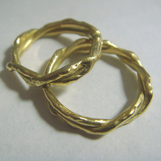 18金　イエローゴールド　オーダーメイドマリッジリング