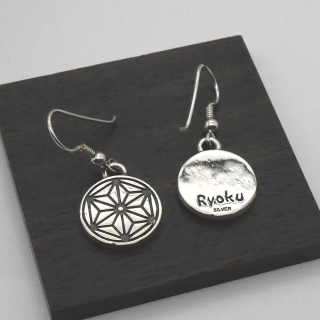 RYOKU 麻の葉文様 シルバーフックピアス