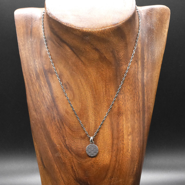 青海波文様 シルバーコインペンダント
