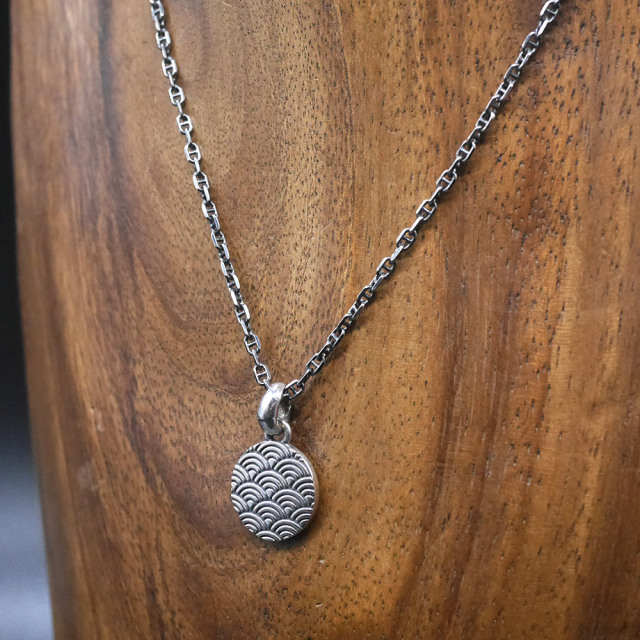 青海波文様 シルバーコインペンダント