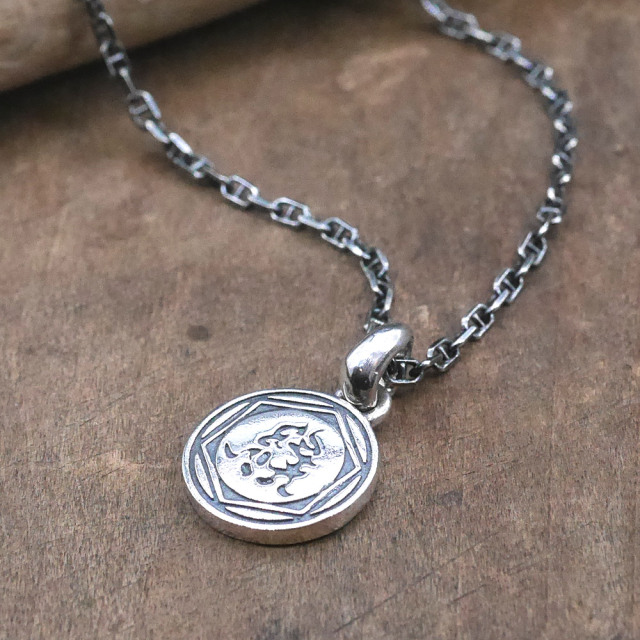 りょくロゴ　シルバーコインペンダント