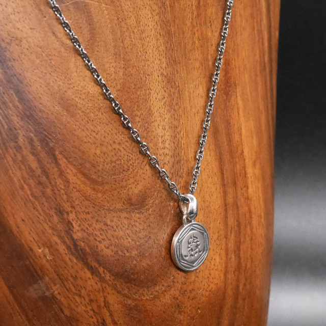 りょくロゴ　シルバーコインペンダント