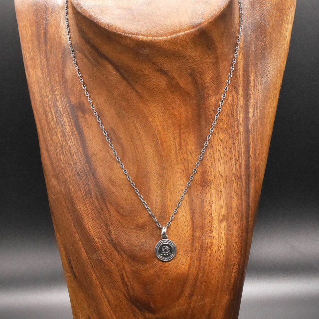 りょくロゴ　シルバーコインペンダント
