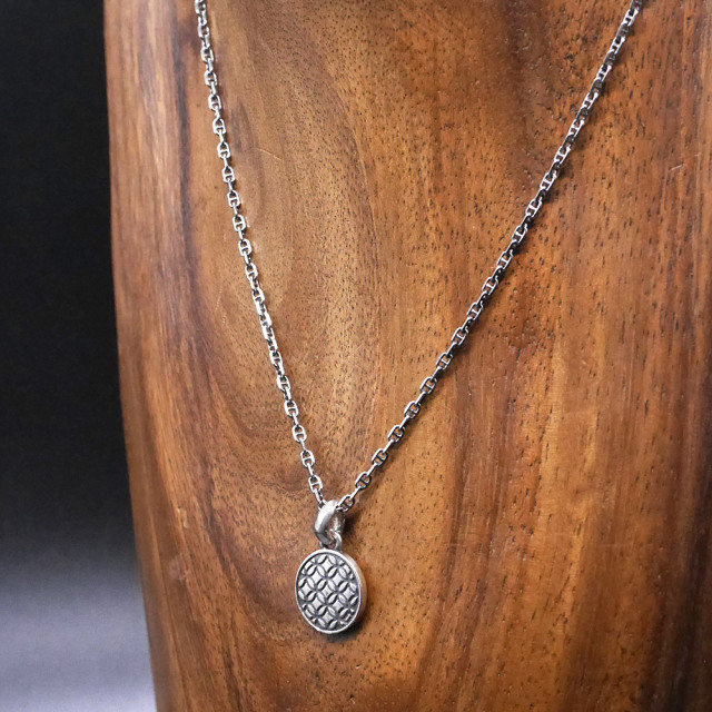 七宝文様　シルバーコインペンダント