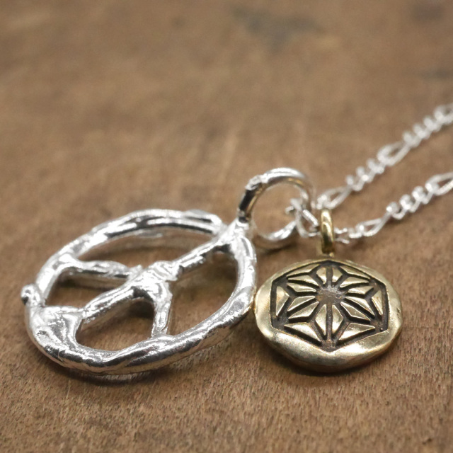 ピース　麻文様　2連ペンダント