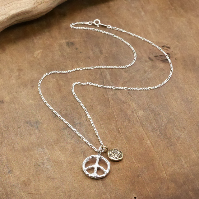 ピース　麻文様　2連ペンダント