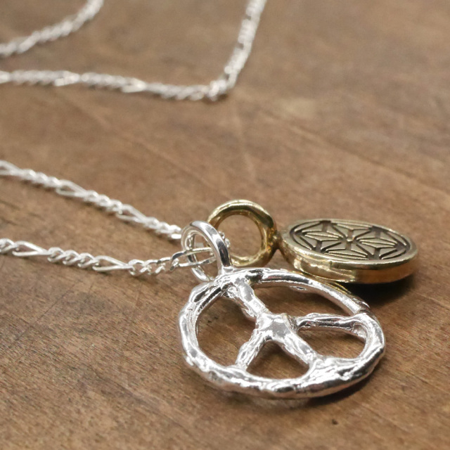 ピース　麻文様　2連ペンダント