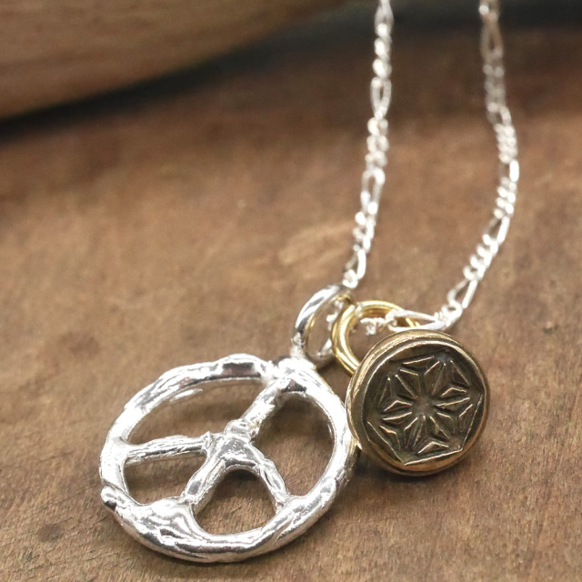 ピース　麻文様　2連ペンダント