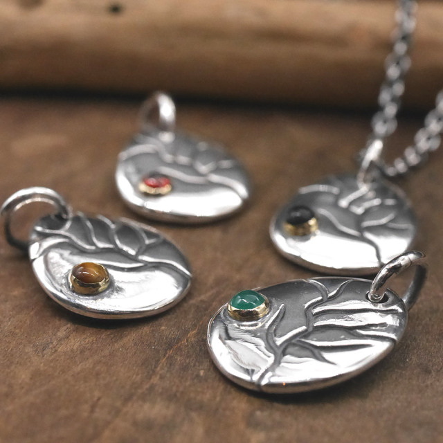 シルバー×天然石ペンダントトップ