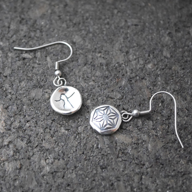 麻紋様　シルバー　ピアス