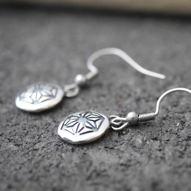 麻紋様　シルバー　ピアス