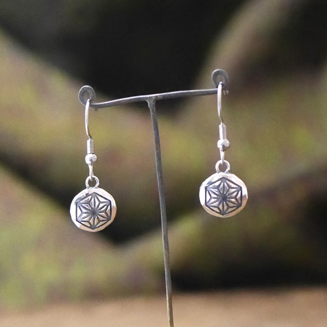 麻紋様　シルバー　ピアス