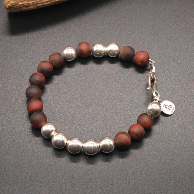 シルバー タイガーアイ　ビーズブレスレット