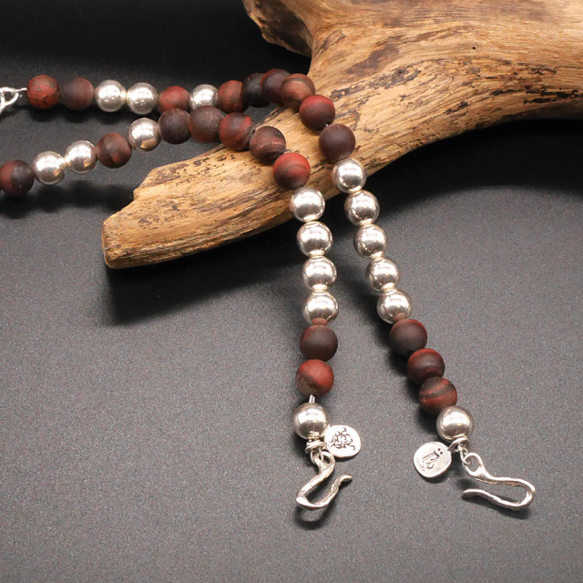 シルバー タイガーアイ　ビーズブレスレット