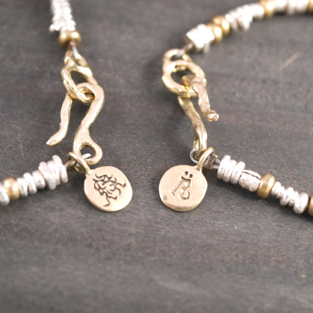 シルバー×真鍮ビーズブレスレット