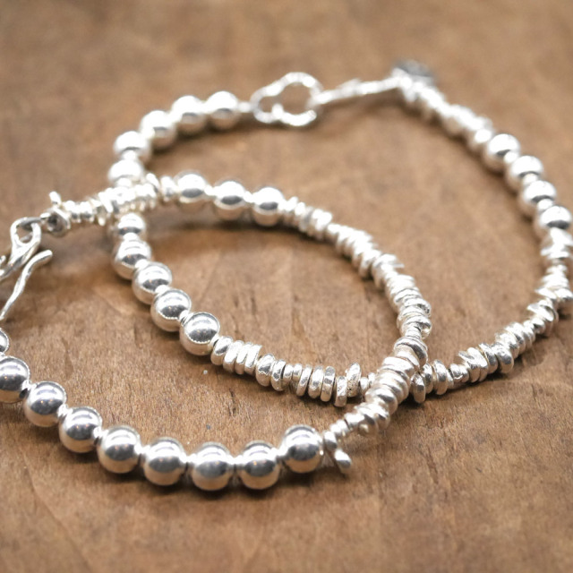 シルバービーズブレスレット  silver beads necklace