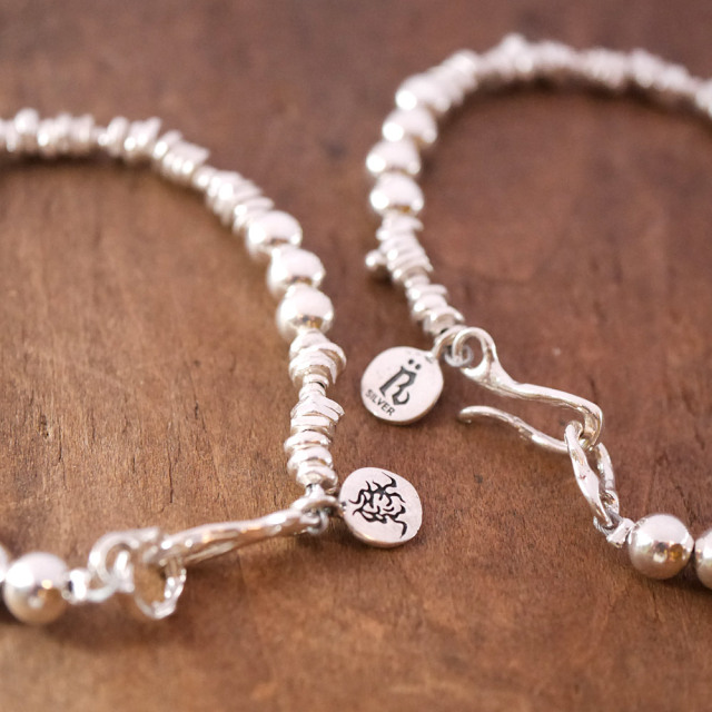 シルバービーズブレスレット RYOKU シルバービーズブレスレット silver beads necklace