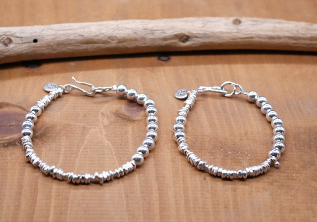 VINTAGE シルバー ビーズデザイン ブレスレット Vintage 80s-90s USA silver 925 retro mode design chain