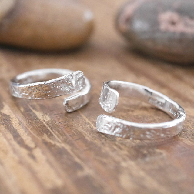 RYOKU　ハンドメイドシルバーリング  傷テクスチャー  hand made silver ring