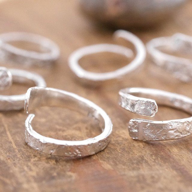 RYOKU　ハンドメイドシルバーリング  傷テクスチャー  hand made silver ring