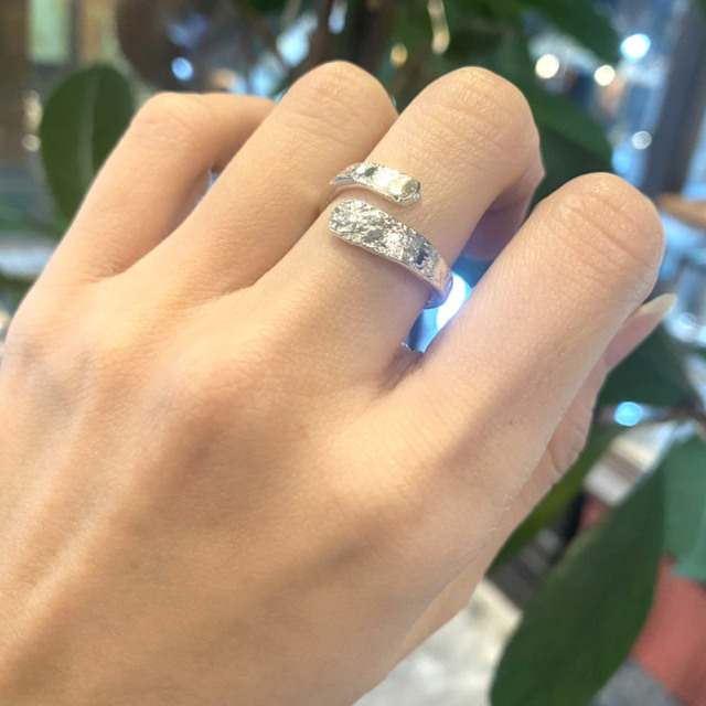 RYOKU　ハンドメイドシルバーリング  傷テクスチャー  hand made silver ring