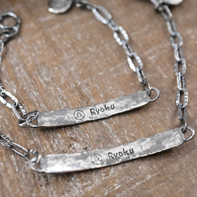 シルバーIDブレスレット 【キズテクスチャー燻し仕上げ】  silver ID bracelet