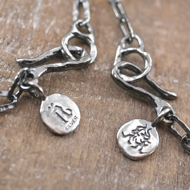 シルバーIDブレスレット 【キズテクスチャー燻し仕上げ】  silver ID bracelet