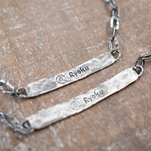 シルバーIDネックレス 【キズテクスチャー燻し仕上げ】 silver ID necklace
