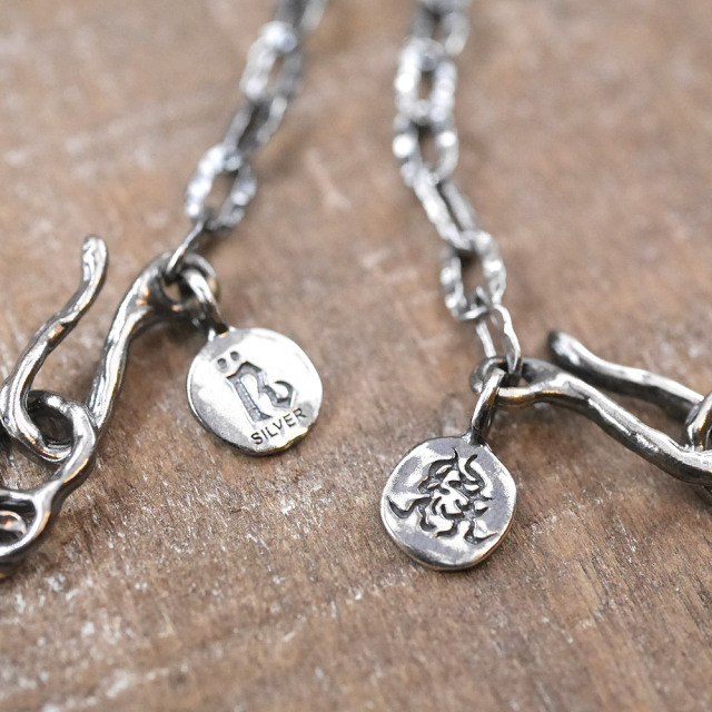 シルバーIDネックレス 【キズテクスチャー燻し仕上げ】 silver ID necklace