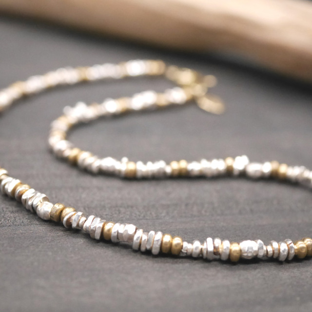 RYOKU シルバー×真鍮ビーズネックレス silver × brass beads necklace