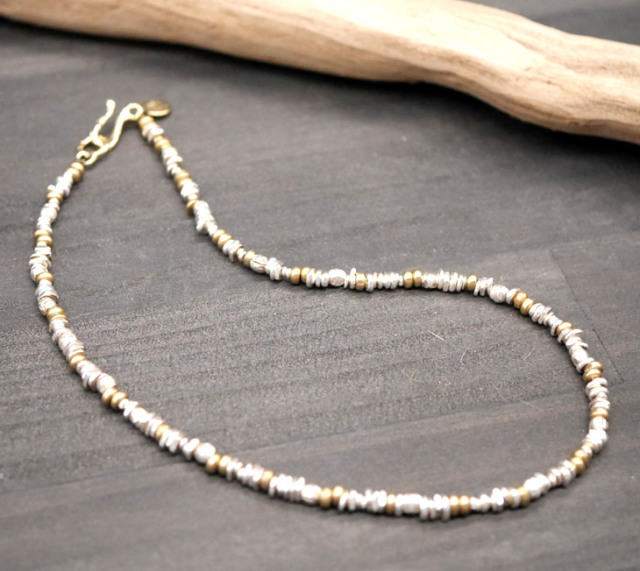 RYOKU シルバー×真鍮ビーズネックレス silver × brass beads necklace