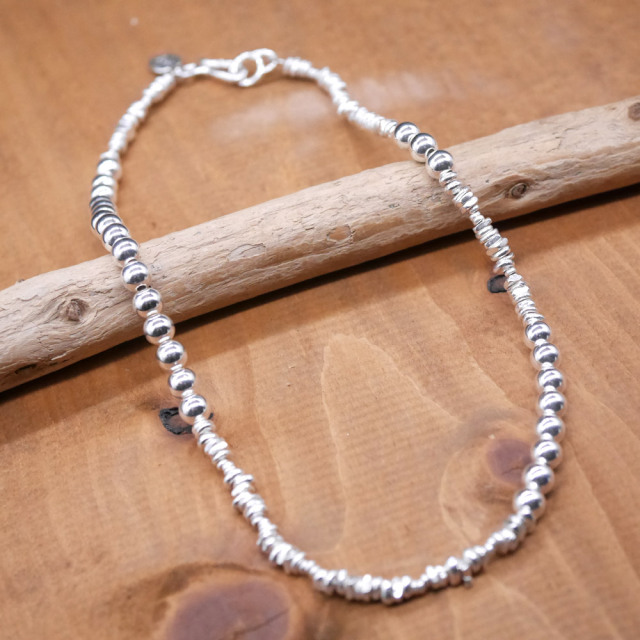 シルバービーズネックレス  silver beads necklace