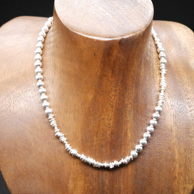 シルバービーズネックレス  silver beads necklace