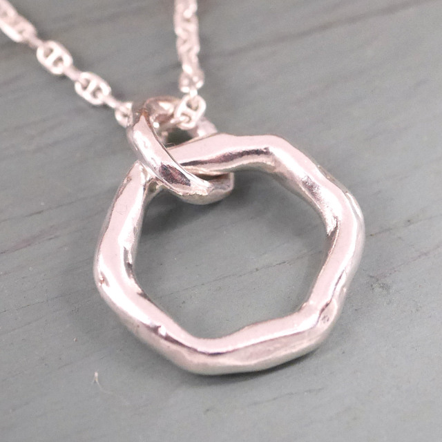 hexagon silver pendant top