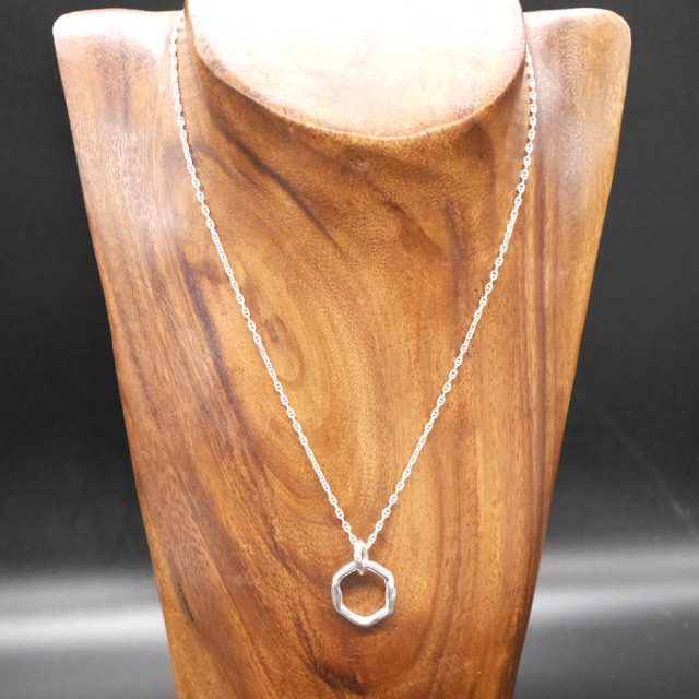 hexagon silver pendant top