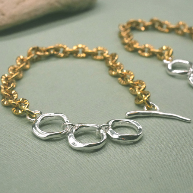 RYOKU -wake ワケ- シルバー×真鍮ブレスレット