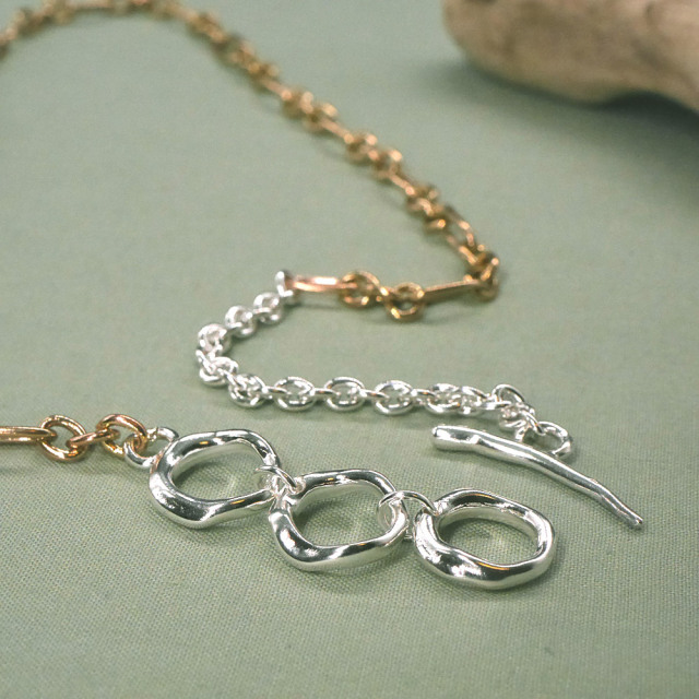 RYOKU -wake ワケ- シルバー×真鍮ネックレス