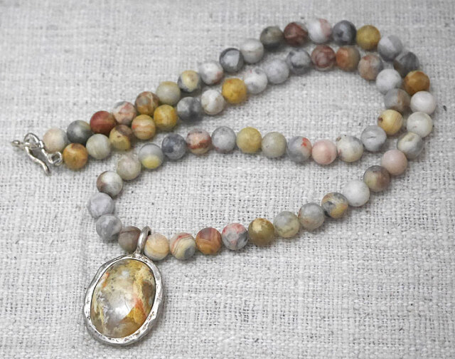 モスアゲート　1点モノ　ネックレス