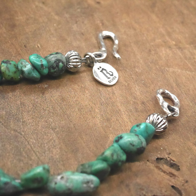 ターコイズトップ　ターコイズビーズネックレス